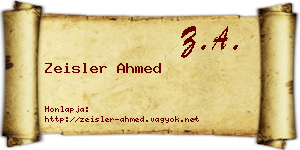 Zeisler Ahmed névjegykártya